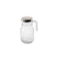 پارچ شیشه ای شیاردار 1.5 لیتر درب استیل لیمون 2376