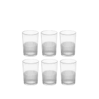 لیوان شیشه ای شیاردار ۳۵۰ سی سی ۶ عددی لیمون کد 221600