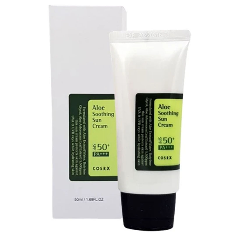 ضدآفتاب آلوئه ورا کوزارکس SPF50+ تسکین دهنده پوست Aloe Soothing Sun Cream SPF50+ PA+++ COSRX