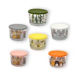 ظرف شیشه ای دربدار 190 میلی چاپدار لیمون کد 2068