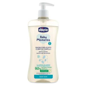 شامپو سر و بدن کودک چیکو ملایم مدل Baby Moments مخصوص پوست کودک حجم ۵۰۰ میلی لیتر