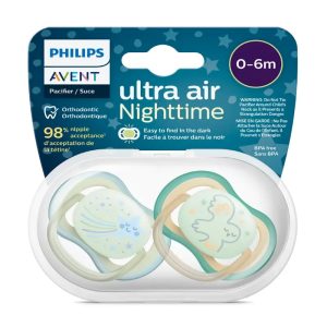 پستانک ارتودنسی شب تاب اونت UltraAir مدل SCF376/18 طرح ستاره و پرنده