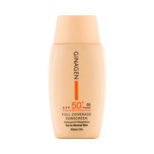 کرم ضد آفتاب رنگی ژیناژن SPF50 مناسب پوست خشک تا نرمال شماره 02