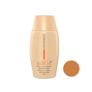 کرم ضد آفتاب رنگی ژیناژن SPF50 مناسب پوست خشک شماره 03